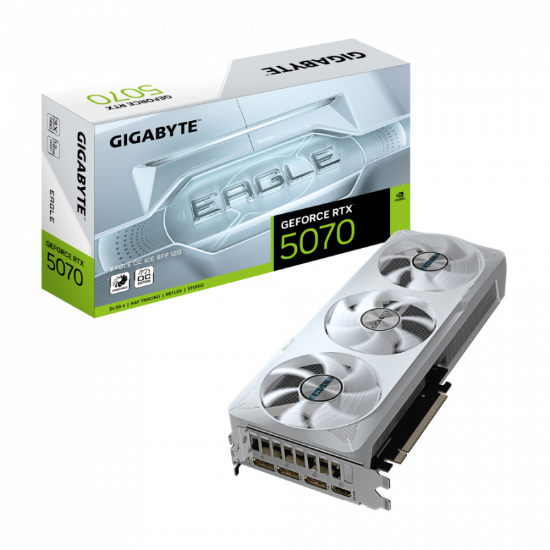 Видео карта GIGABYTE RTX 5070 EAGLE ICE OC SFF 12GB GDDR7, GA-VC-N507EAGLE-O12G-ICE