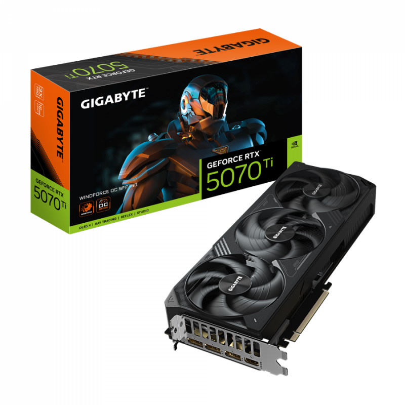 Видео карта GIGABYTE RTX 5070 TI WINDFORCE OC SFF 16GB GDDR7, GA-VC-N507TWF3-OC-16GD