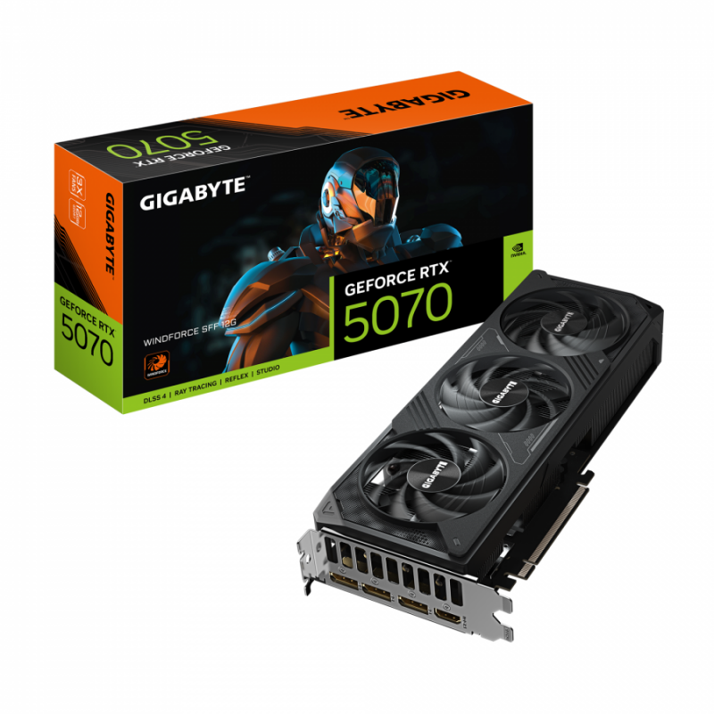 Видео карта GIGABYTE RTX 5070 WINDFORCE SFF 12GB GDDR7, GA-VC-N5070WF3-12GD