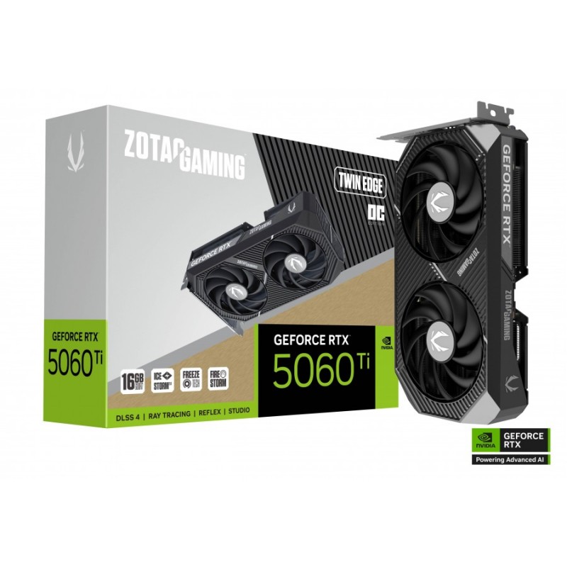 Видео карта ZOTAC GAMING RTX 5060 TI Twin Edge OC 16GB GDDR7, ZOTAC-VC-N5060TI-16GB-OC