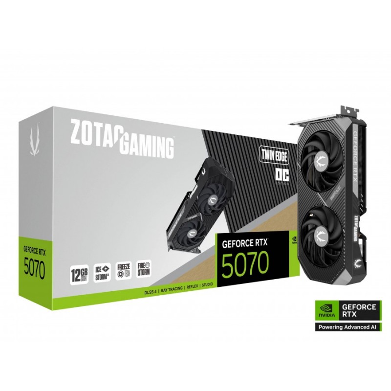 Видео карта ZOTAC GAMING RTX 5070 Twin Ege OC 12GB GDDR7, ZOTAC-VC-N5070-OC