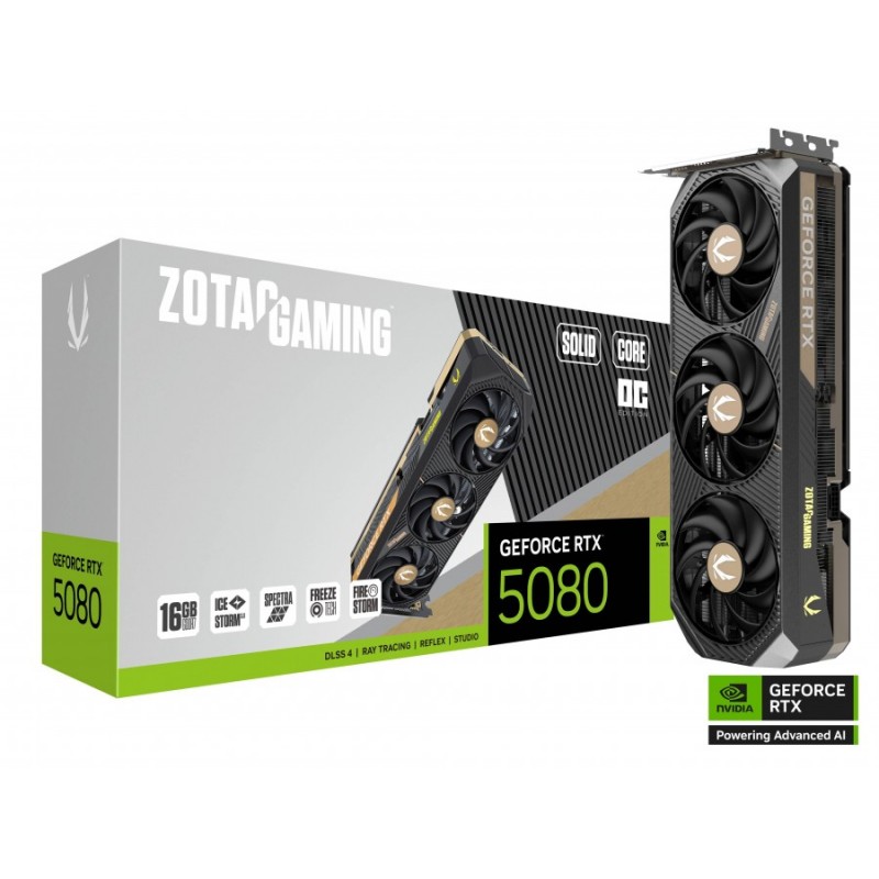 Видео карта ZOTAC GAMING RTX 5080 Solid Core OC 16GB GDDR7, ZOTAC-VC-N5080SOLID-CORE