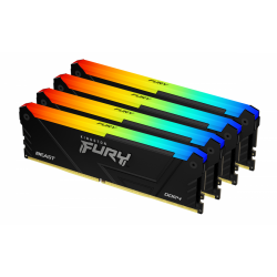 Памет Kingston FURY Beast Black RGB 128GB(4x32GB) DDR4 3600MHz CL18 KF436C18BB2AK4/128