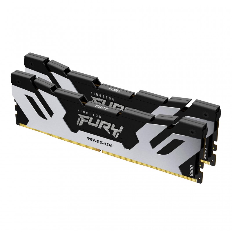 Памет Kingston Fury Renegade Silver/Black 64GB(2x32GB) DDR5 6400MHz CL32 - Intel XMP, KIN-RAM-KF564C32RSK2-64
