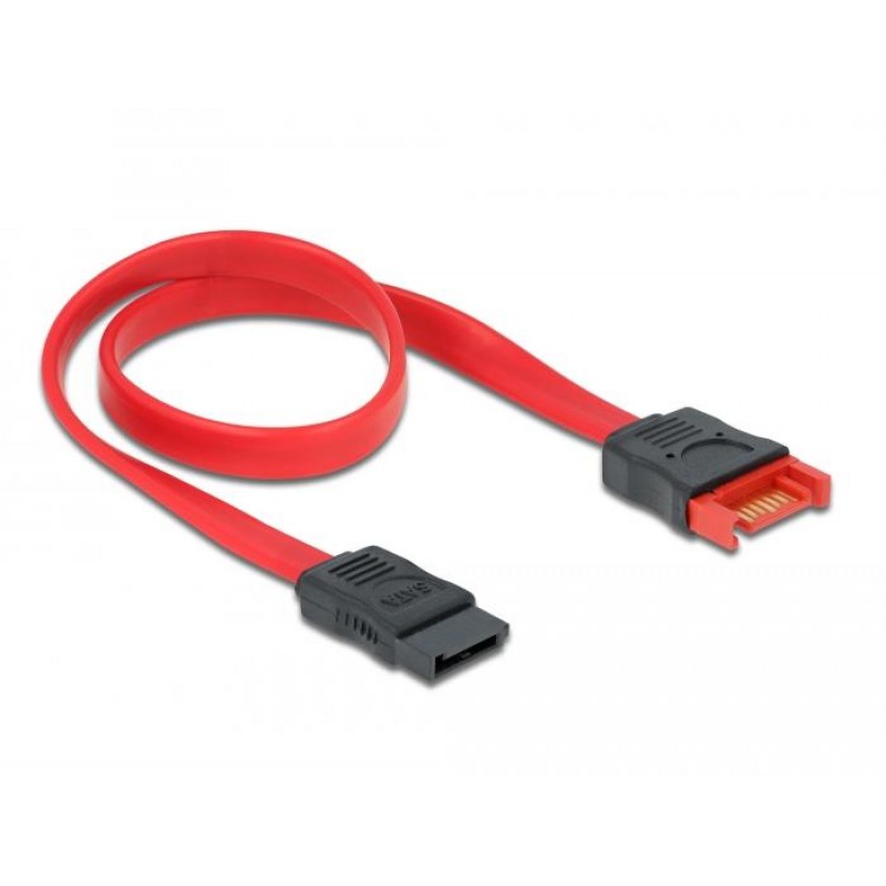 Интерфейсен кабел SATA III Delock 83954, удължителен. 0.50 m, червен, DELOCK-83954