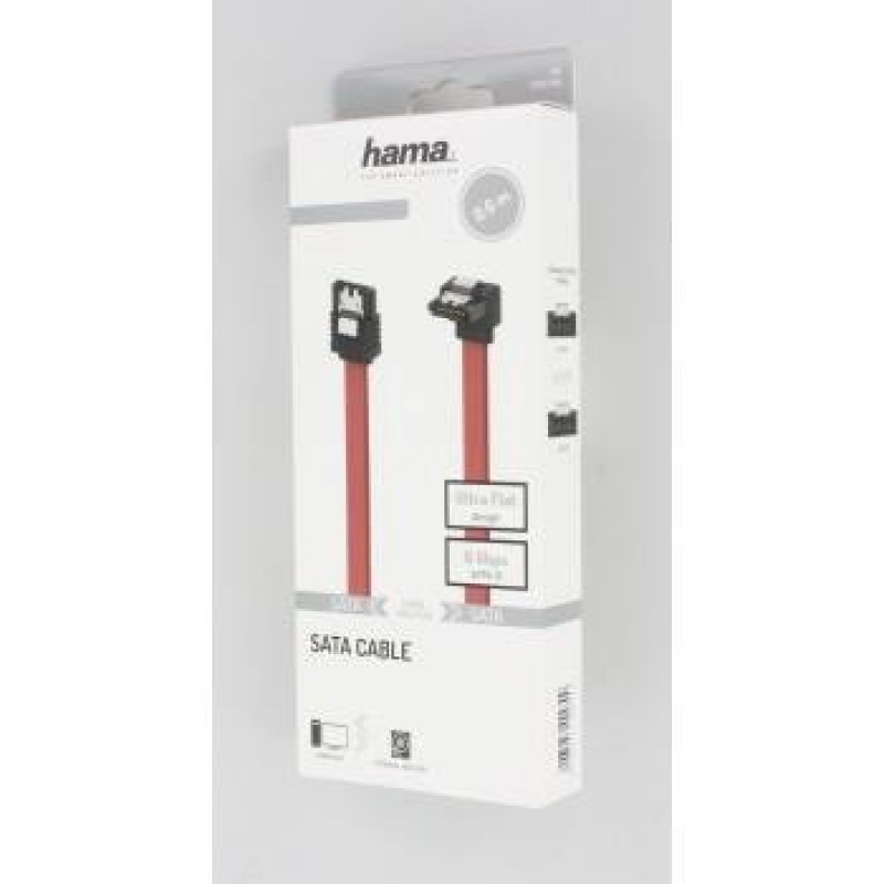 Интерфейсен кабел SATA III HAMA 200740, Конектор под 90°. 0.60 m, HAMA-200740