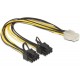 Кабел DeLock PCI Express power 6 pin женско > 2 x 8 pin мъжко, 30 cm-DELOCK-83433
