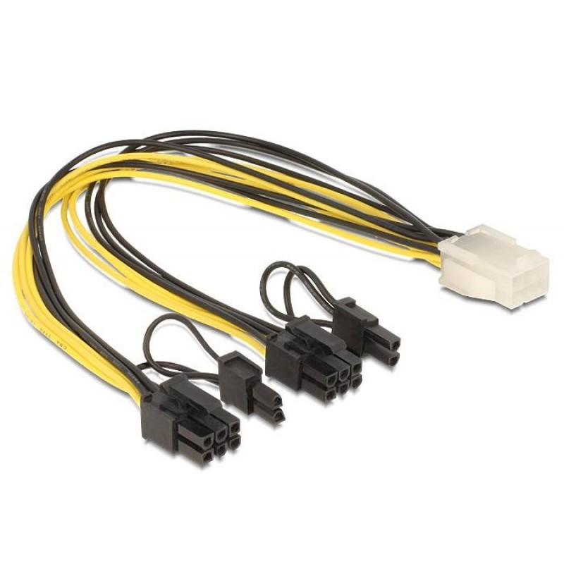 Кабел DeLock PCI Express power 6 pin женско > 2 x 8 pin мъжко, 30 cm-DELOCK-83433