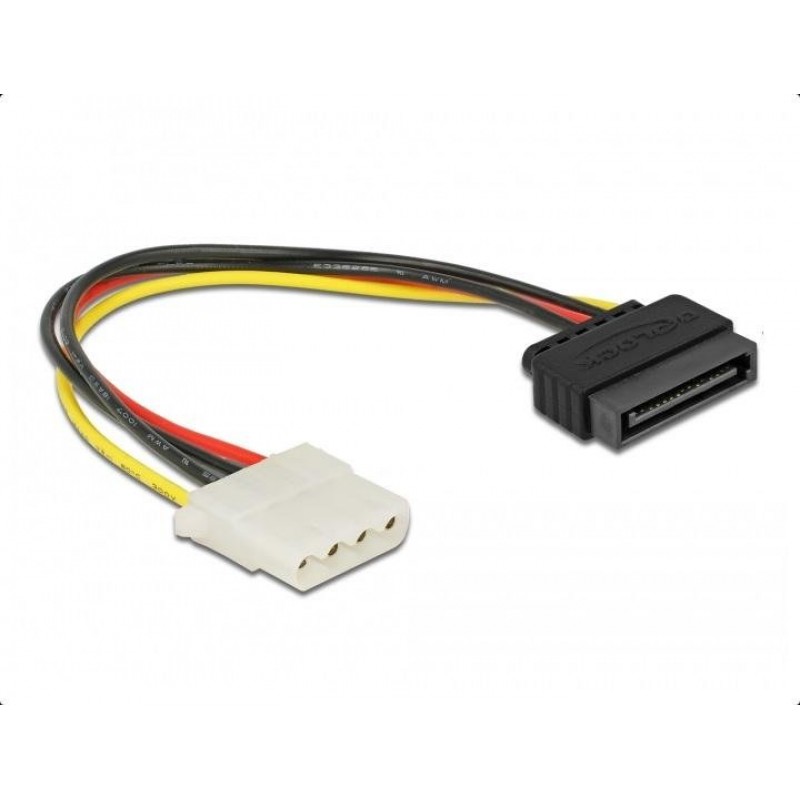 Кабел DeLock Power Cable SATA 15 pin женско към 4 pin женско, 20 cm-DELOCK-60136