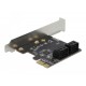 Карта Delock, PCI Express x1 към  4 port SATA, Low Profile, DELOCK-90010