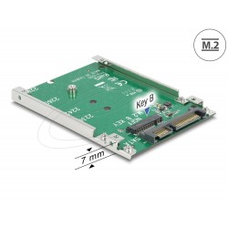 Конвертор DeLock, 2.5" SATA 22 pin - M.2 key B - 7 mm