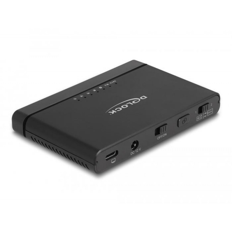 Конвертор Delock, USB-C - 1 x M.2 NVMe SSD + 1 x SATA SSD / HDD, Функция клониране, DELOCK-64190