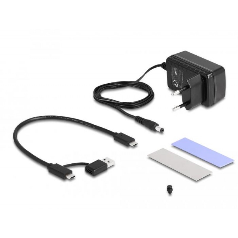 Конвертор Delock, USB-C - 1 x M.2 NVMe SSD + 1 x SATA SSD / HDD, Функция клониране, DELOCK-64190