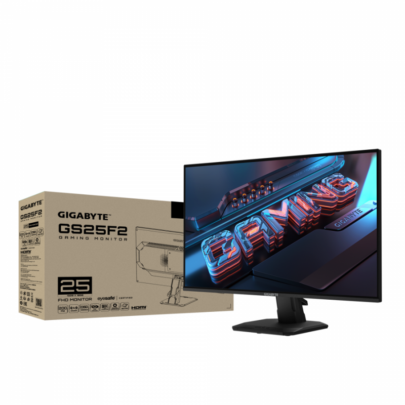 Гейминг монитор Gigabyte GS25F2 - 24.5 inch SS IPS FHD (1920x1080), 200 Hz, 1 ms, HDR10, GA-MON-GS25F2