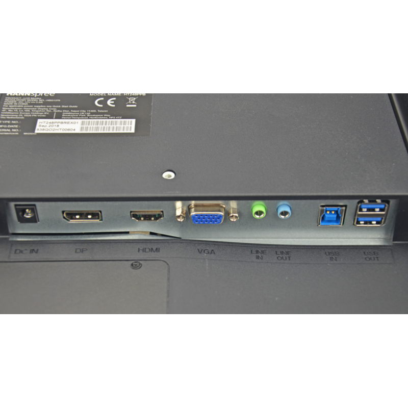 Тъч монитор HANNSPREE HT248PPB, LED, 23.8 inch, Wide, Full HD, D-Sub, HDMI, DP, Черен-HT248PPB