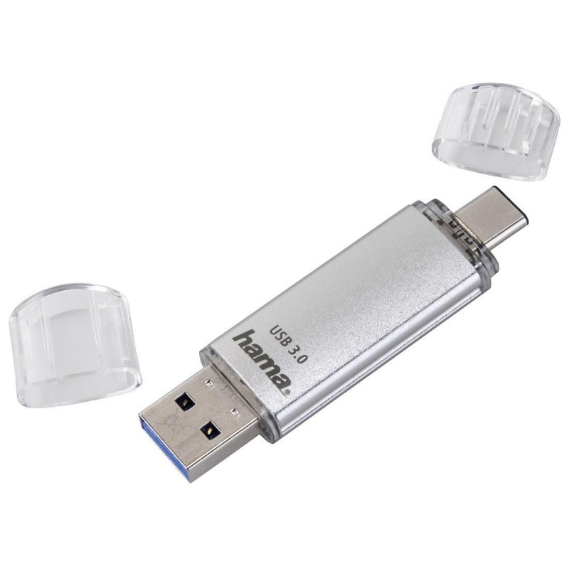USB памет HAMA Тип USB-C Laeta 124163, 64GB, USB 3.1 Type-C, Сребрист-HAMA-124163