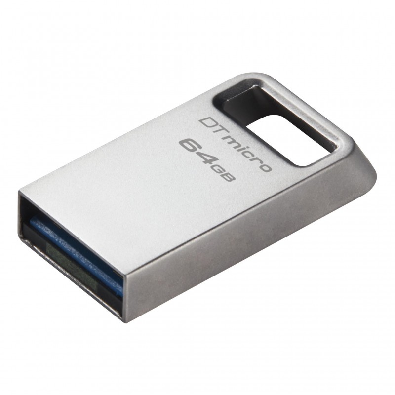 USB памет KINGSTON DataTraveler Micro, 64GB, USB-A 3.2 Gen 1, Сребрист, KIN-USB-DTMC3G2-64GB