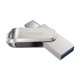 USB памет SanDisk Ultra Dual Drive Luxe, 256GB, USB 3.1 Gen 1, USB-C, Сребрист, SD-USB-DDDC4-256G-G46