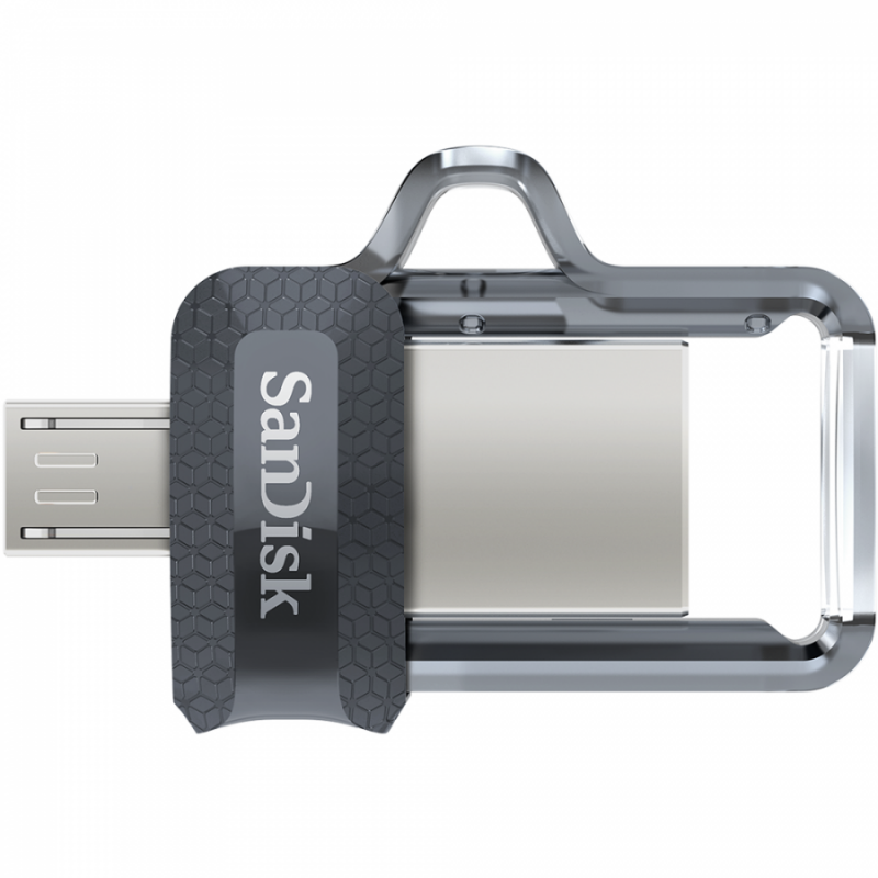 USB памет SanDisk Ultra Dual Drive m3.0, 128GB, OTG, Черен-SD-USB-DD3-128G-G46