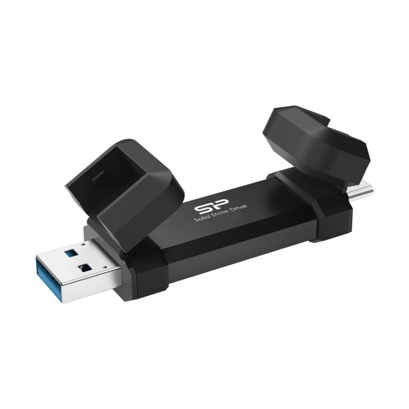 Външен SSD Silicon Power DS72 Black, 250GB, USB-A и USB-C 3.2 Gen2, SLP-SSD-DS72-250GB