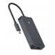 4-портов хъб Rapoo UCM-2001, 4 в1, 2 x USB-A, 1 x  USB-C, 1 x HDMI, Черен, RAPOO-11409