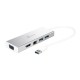 6-портов хъб j5create Mini Dock JUD380, USB 3.0, Gigabit Ethernet, HDMI, VGA, USB-B, Бял, J5-JUD380