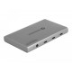 Delock Thunderbolt 4 хъб - 3x Thunderbol 4, 1x USB-A, сив, DELOCK-64157
