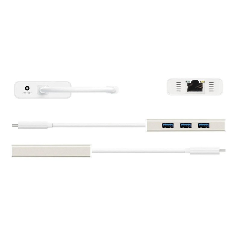 Хъб 3-портов J5create JCH471, USB-C 3.1, USB-A 3.0, Gigabit Ethernet, J5-JCH471