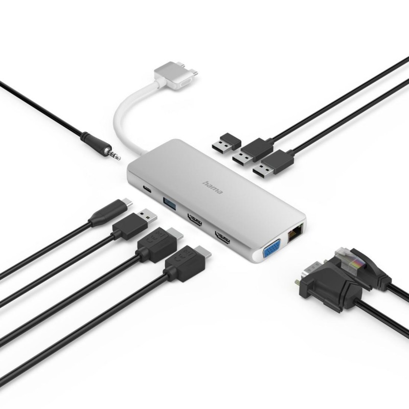 USB-C хъб Hama Connect2Mac, Multiport за Apple MacBook Air & Pro, 12 порта, HAMA-200133