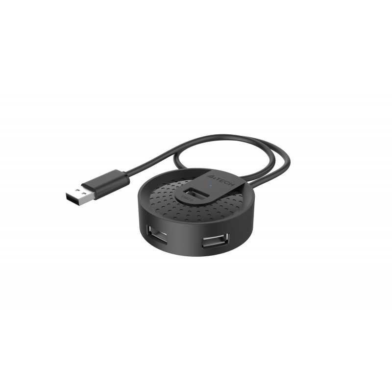 USB хъб A4tech HUB-20, 4 портов, USB 2.0, 480 Mbit/s, Черен, A4-HUB-20-USB2