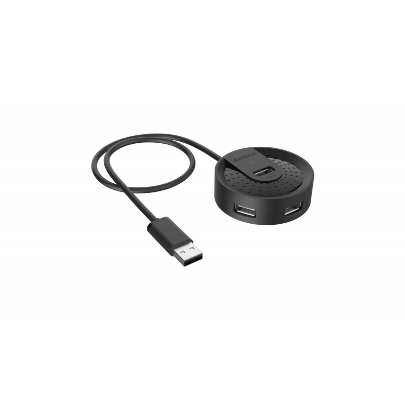 USB хъб A4tech HUB-20, 4 портов, USB 2.0, 480 Mbit/s, Черен, A4-HUB-20-USB2