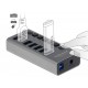 USB хъб Delock 63669, 7 x USB-A, 1 x USB-B, 5 Gbps, Превключвател, LED индикатор, Сив, DELOCK-63669