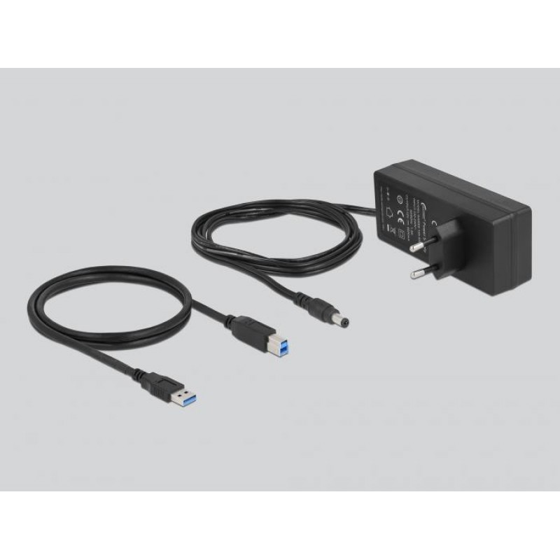 USB хъб Delock 63669, 7 x USB-A, 1 x USB-B, 5 Gbps, Превключвател, LED индикатор, Сив, DELOCK-63669