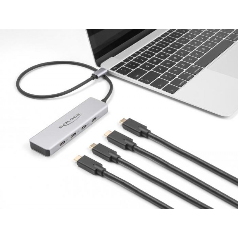 USB хъб Delock 64231, USB-C - 4 x USB-C, 10 Gbps, DELOCK-64231