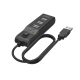 USB хъб HAMA, С бутон вкл./изкл., USB 2.0, 1:4, 480 Mbit/s, черен, HAMA-200118