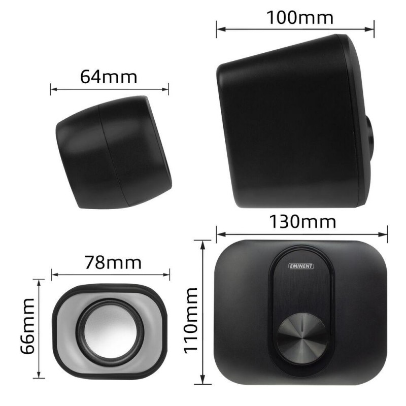 Озвучителна система EWENT Eminent 2.1, 3.5 mm, USB, 11W, EWENT-ACT-EM3515