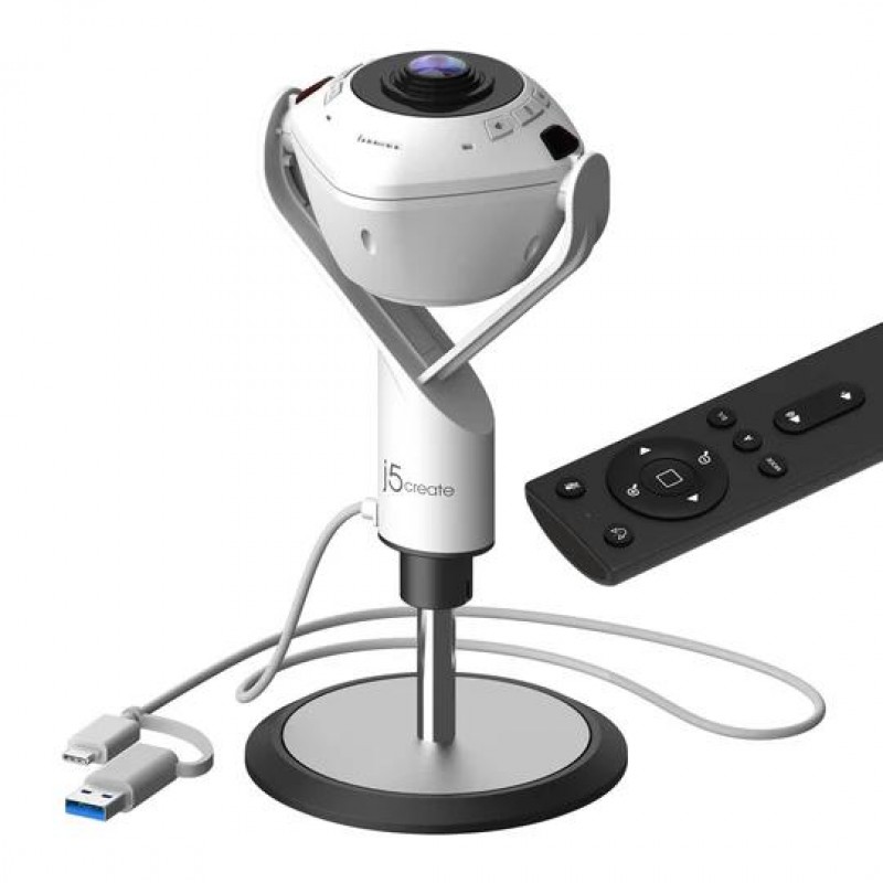 Камера за видеоконференции, j5create JVU368,360°,Full HD 1080p,USB™ UVC/UAC plug-and-play,HDR,AI функция