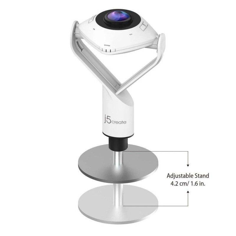Уеб камера j5create JVCU360, UltraHD, микрофон, USB, 360° All Around, Черен-J5-JVCU360