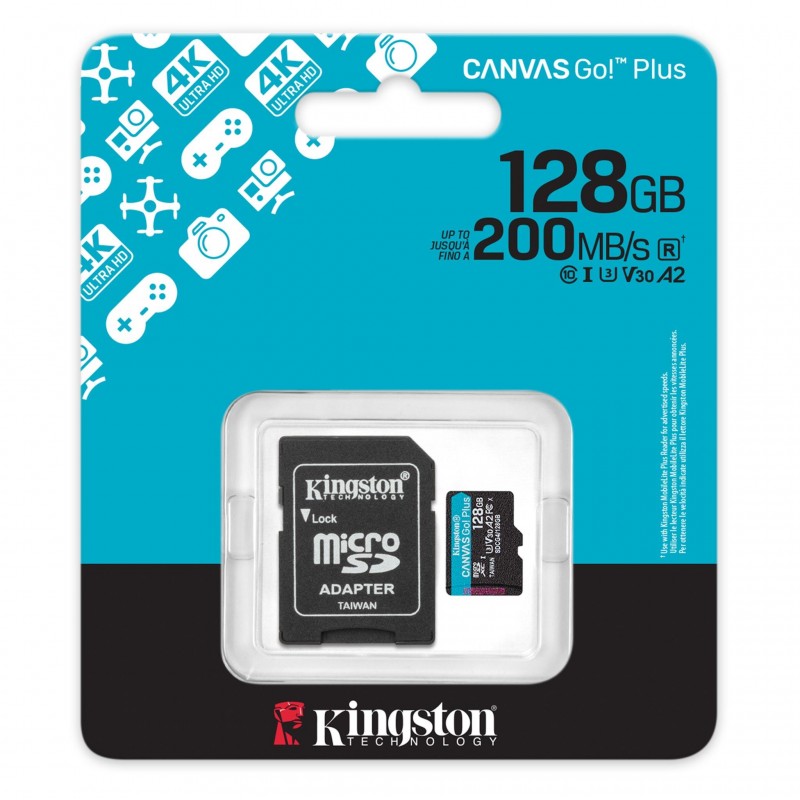 Карта памет Kingston Canvas Go! Plus Gen4 microSDXC 128GB, KIN-SDCG4-128GB