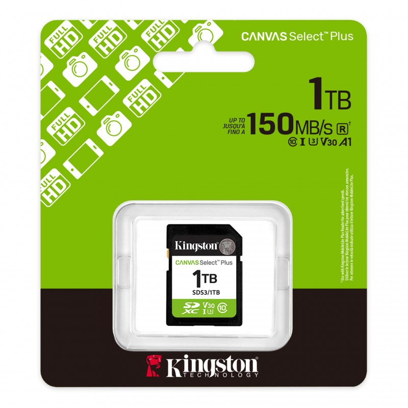 Карта памет Kingston Canvas Select Plus SD 1TB, KIN-SDS3-1TB