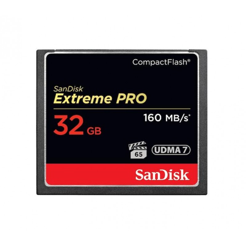 Карта памет SANDISK Extreme PRO, CompactFlash, 32GB VPG-65, 160 Mb/s, SD-CFXPS-032G-X46