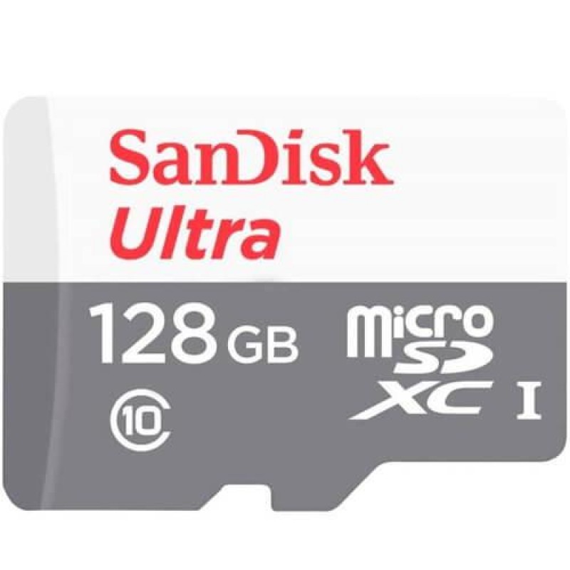 Карта памет SANDISK Ultra microSDXC UHS-I, 128GB, Class 10, 100Mb/s, Адаптер, SD-SDSQUNR-128G-GN3MN