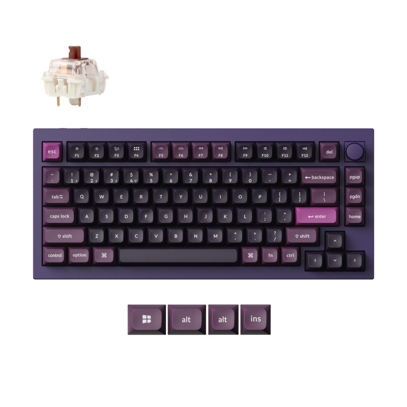 Безжична механичка клавиатура Keychron Q1 MAX Gateron Jupiter Brown Switch - Purple