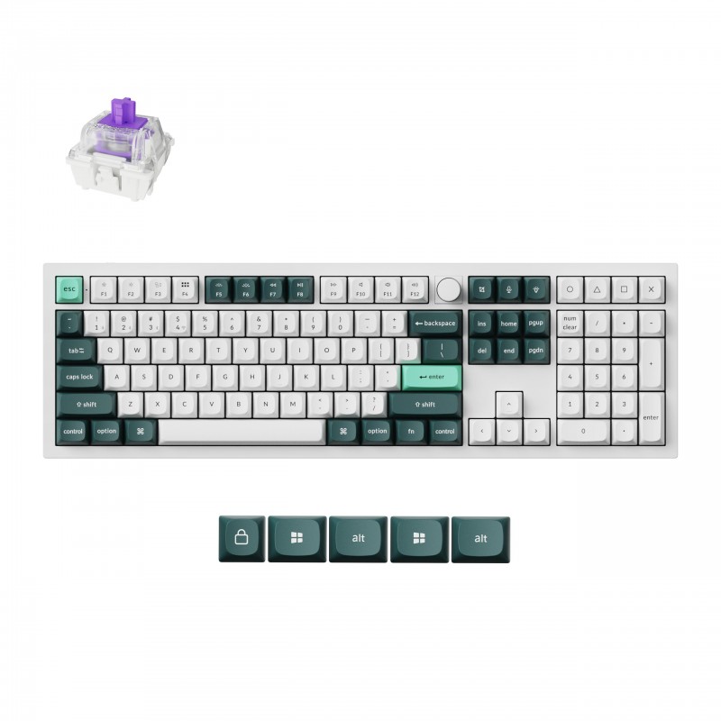 Безжична механичка клавиатура Keychron Q6 HE QMK Gateron Double-Rail Magnetic Switch - Shell White