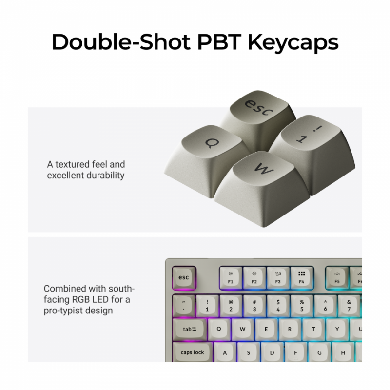 Геймърска Механична клавиатура Keychron C2 Pro 8K QMK - Super Red Switch, Full Size