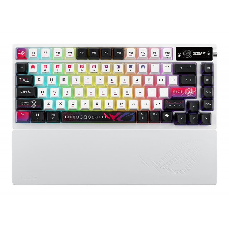 Геймърска безжична Клавиатура ASUS ROG Azoth X - White, ASUS-KEY-ROG-AZOTH-X