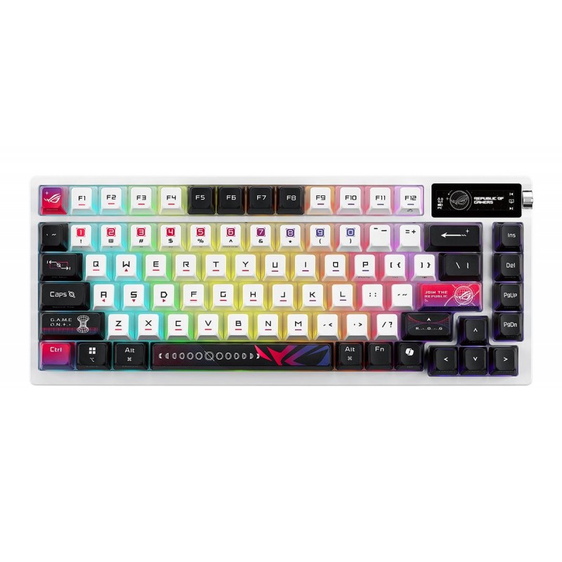 Геймърска безжична Клавиатура ASUS ROG Azoth X - White, ASUS-KEY-ROG-AZOTH-X