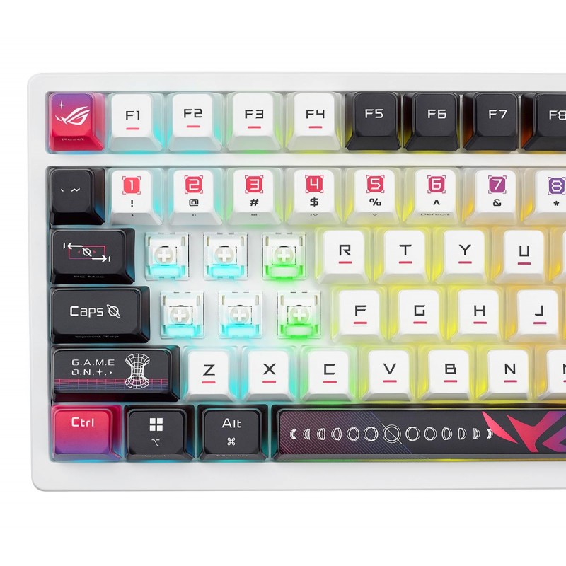 Геймърска безжична Клавиатура ASUS ROG Azoth X - White, ASUS-KEY-ROG-AZOTH-X