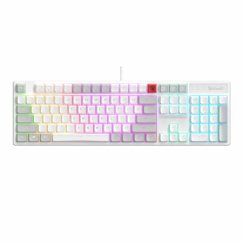 Геймърска клавиатура A4Tech Bloody B230N Neon Backlit - Бяла