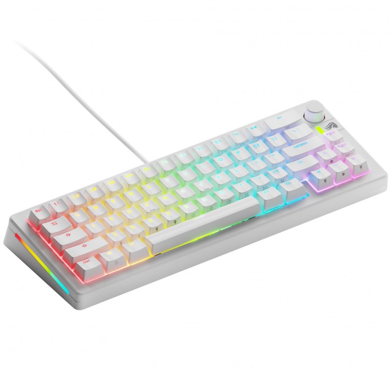 Геймърска механична клавиатура Glorious GMMK 3 65% White - Fox HE Switches, GL-KEY-GATA-2726